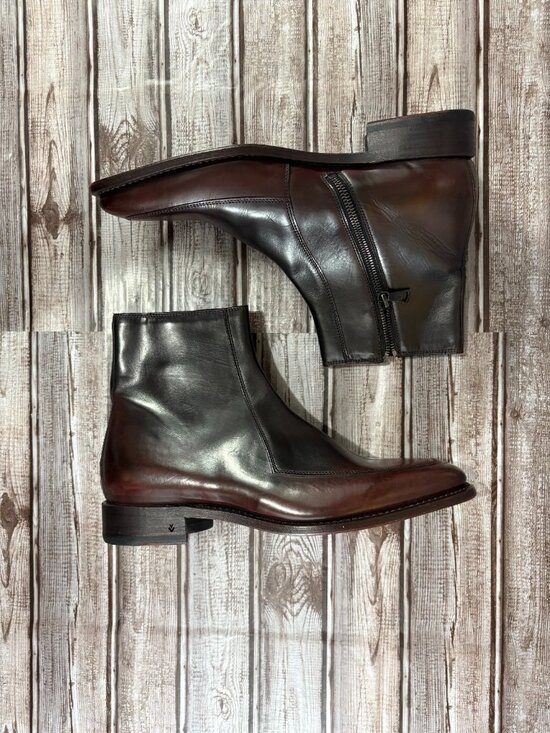 John Varvatos Amsterdam Apron Leather Boots size 9 burgundy black mspr $798 main image 4